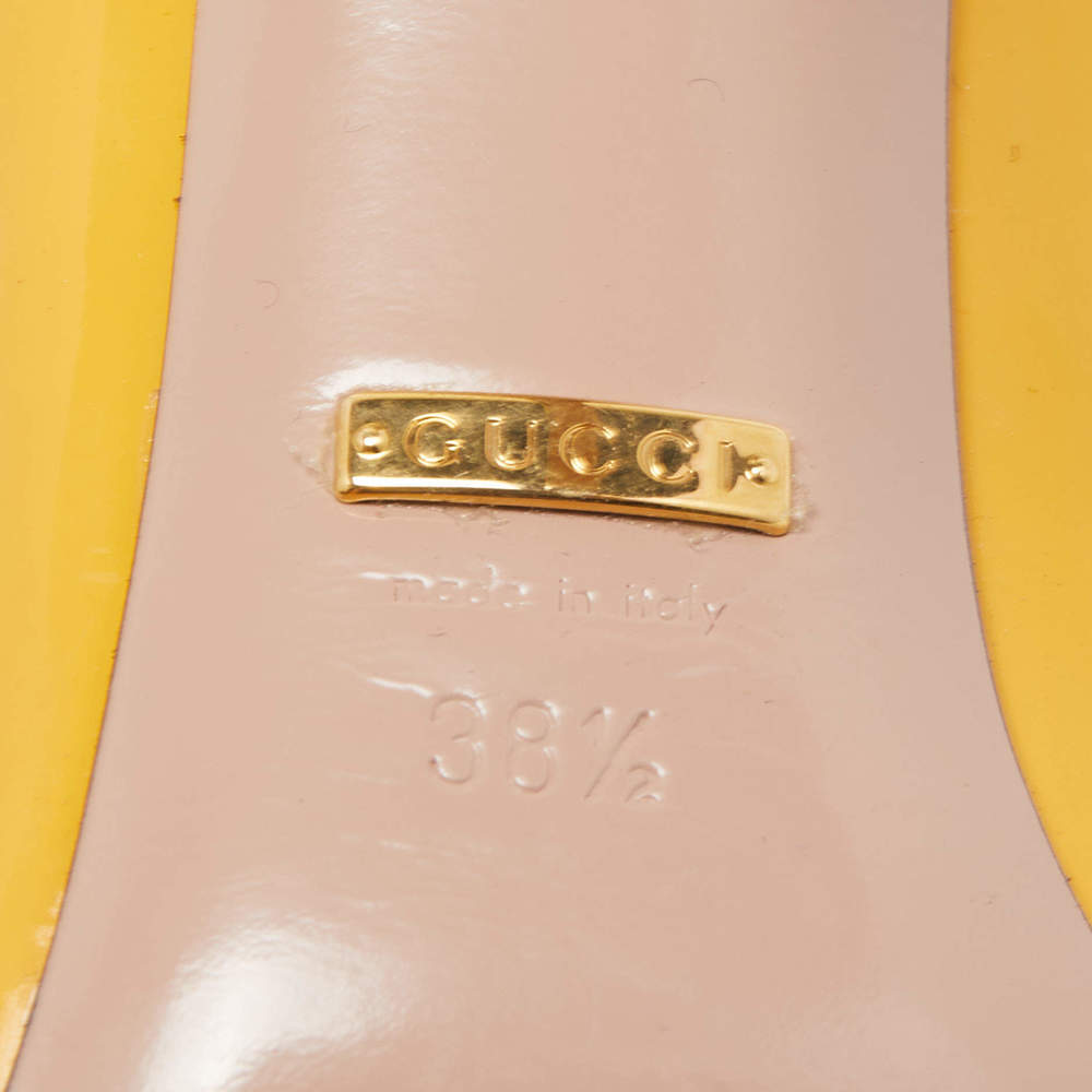 Gucci Yellow Patent Leather Horsebit Pumps - Picture 9 of 9